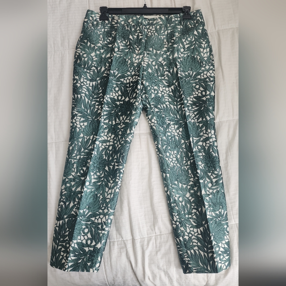 Vintage J. Crew Collection Silk Brocade Cigarette Pants